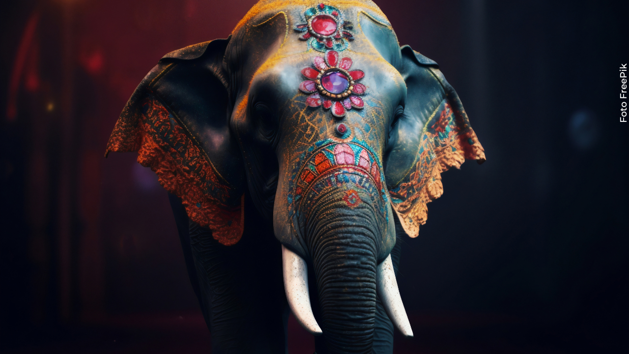 Los elefantes son considerados animales sagrados en India. 