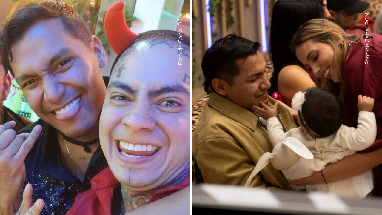 Juanda Caribe y Nicolás Arrieta en La casa de los famosos Colombia.