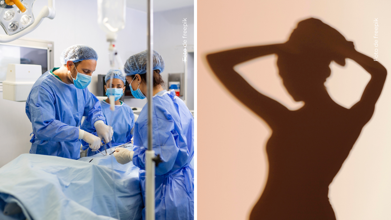 Personas en medio de una operación - Silueta de una mujer.