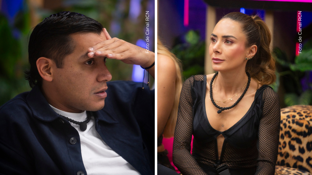 Juanda Caribe y Johanna Fadul en La casa de los famosos Colombia.