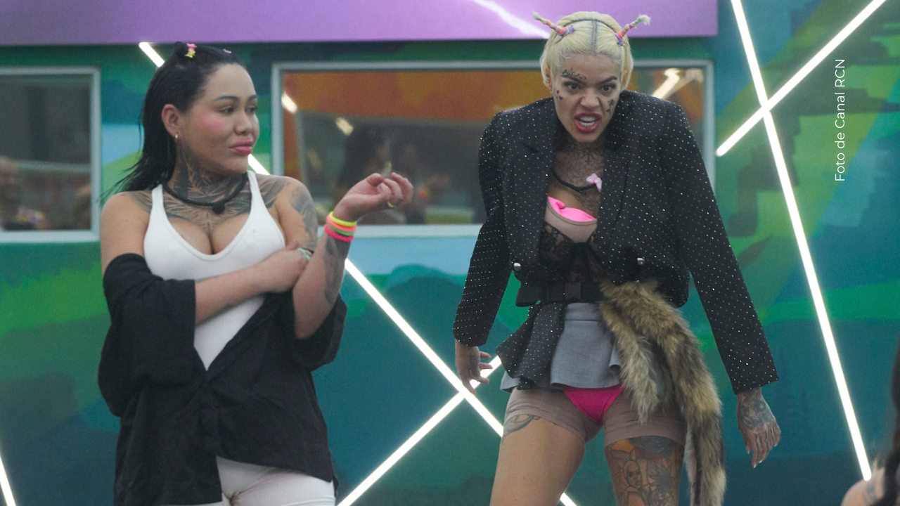 Melissa y Gate y Yina Calderón en La casa de los famosos Colombia.