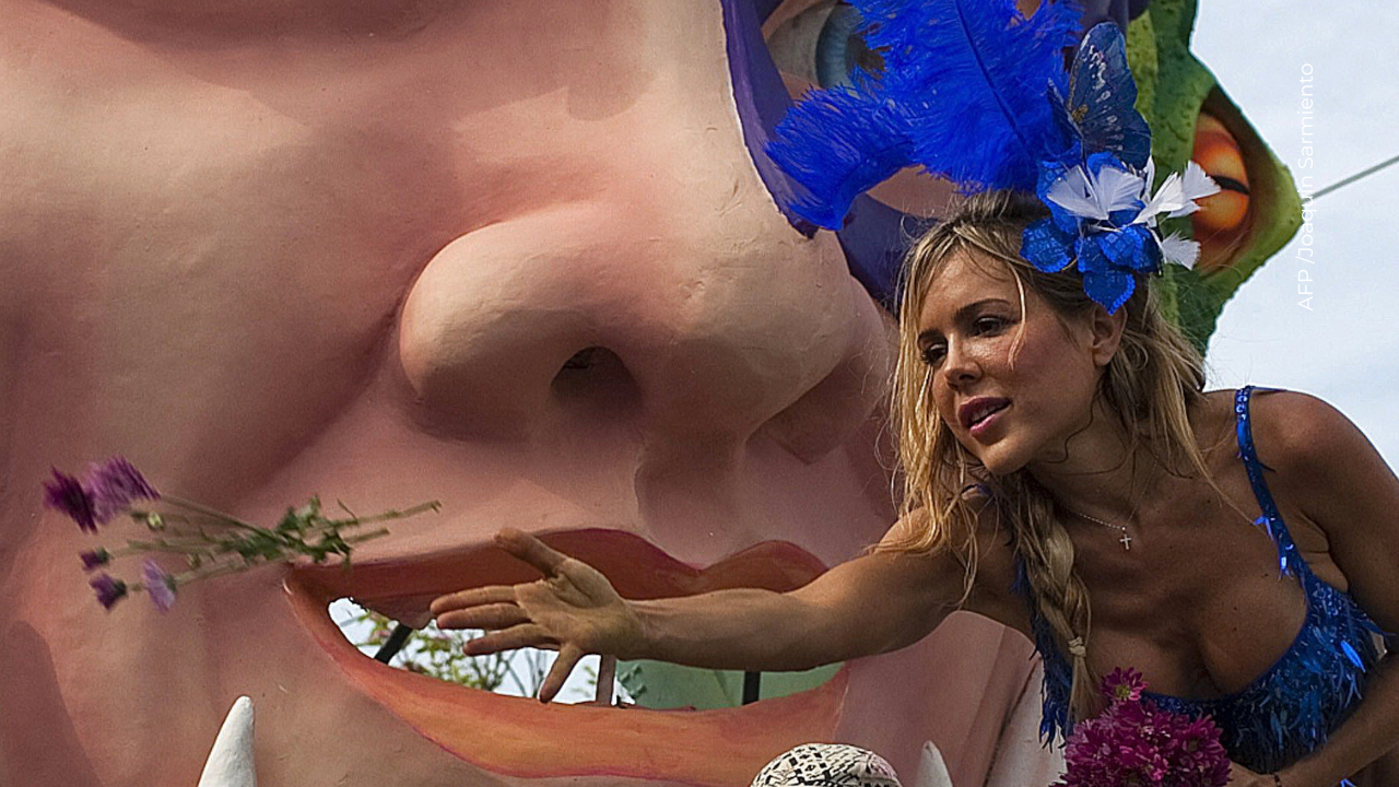 Natalia París en el Carnaval de Barranquilla.