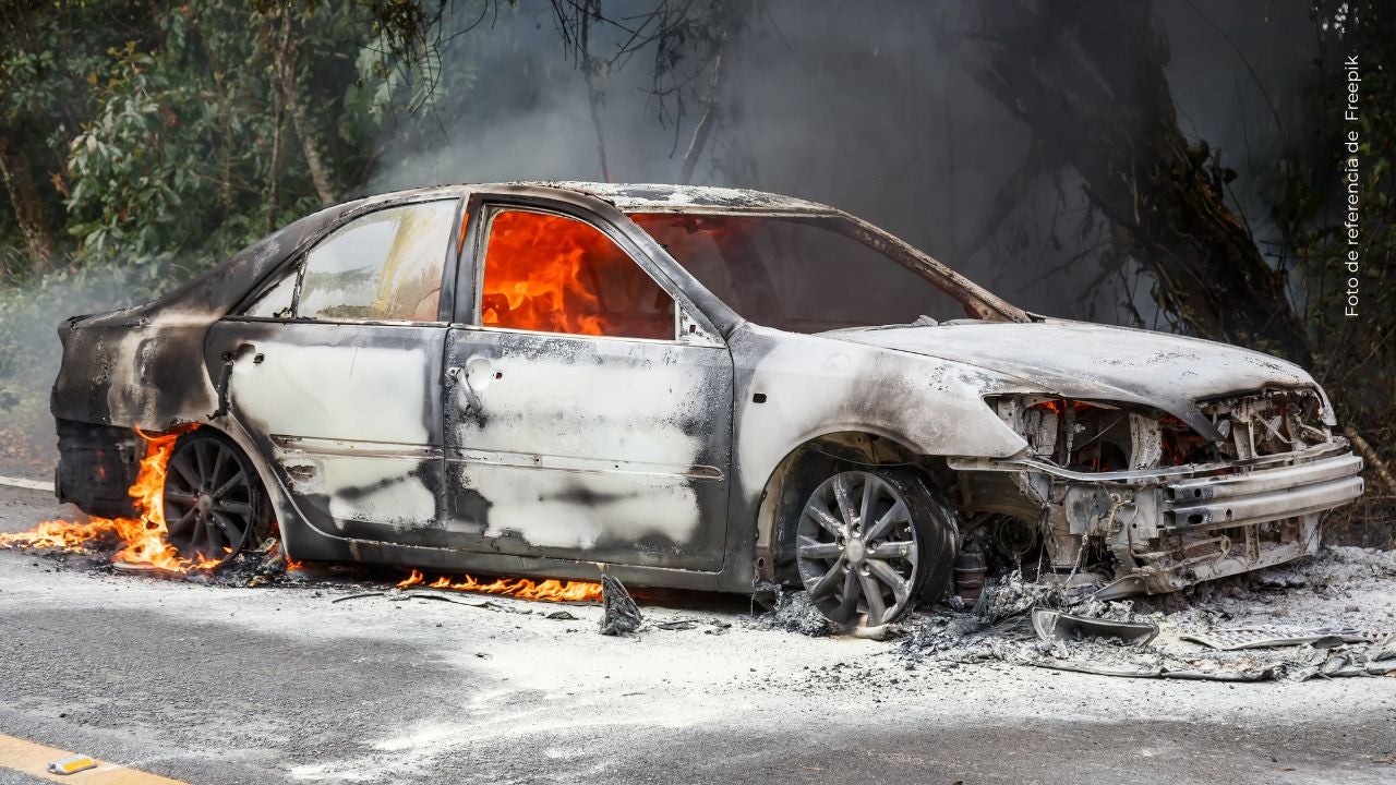 Diana Celis vivió momento de tensión: captó carro en llamas en plena vía