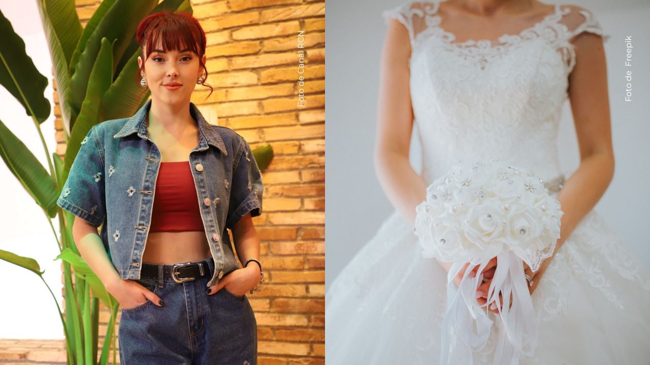 Kika Nieto reacciona a su vestido de bodas.