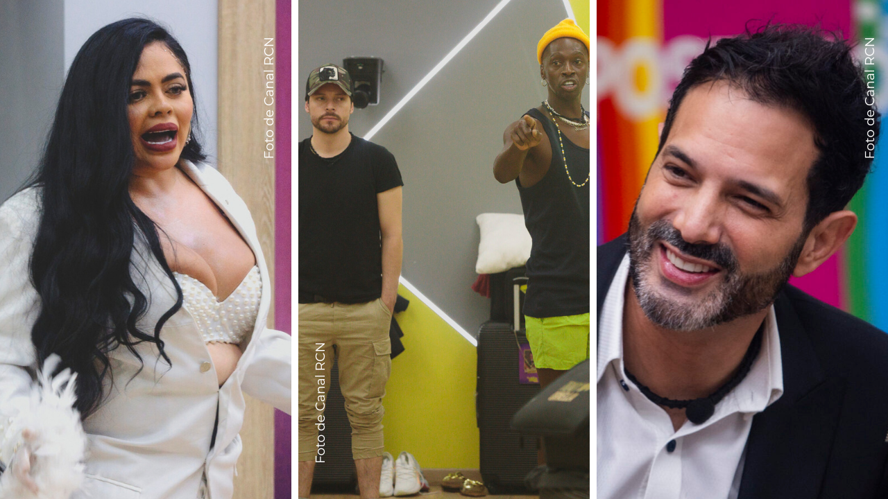 Koral Costa, Omar Murillo, Julián Trujillo y Alejandro Estrada en La casa de los famosos Colombia.