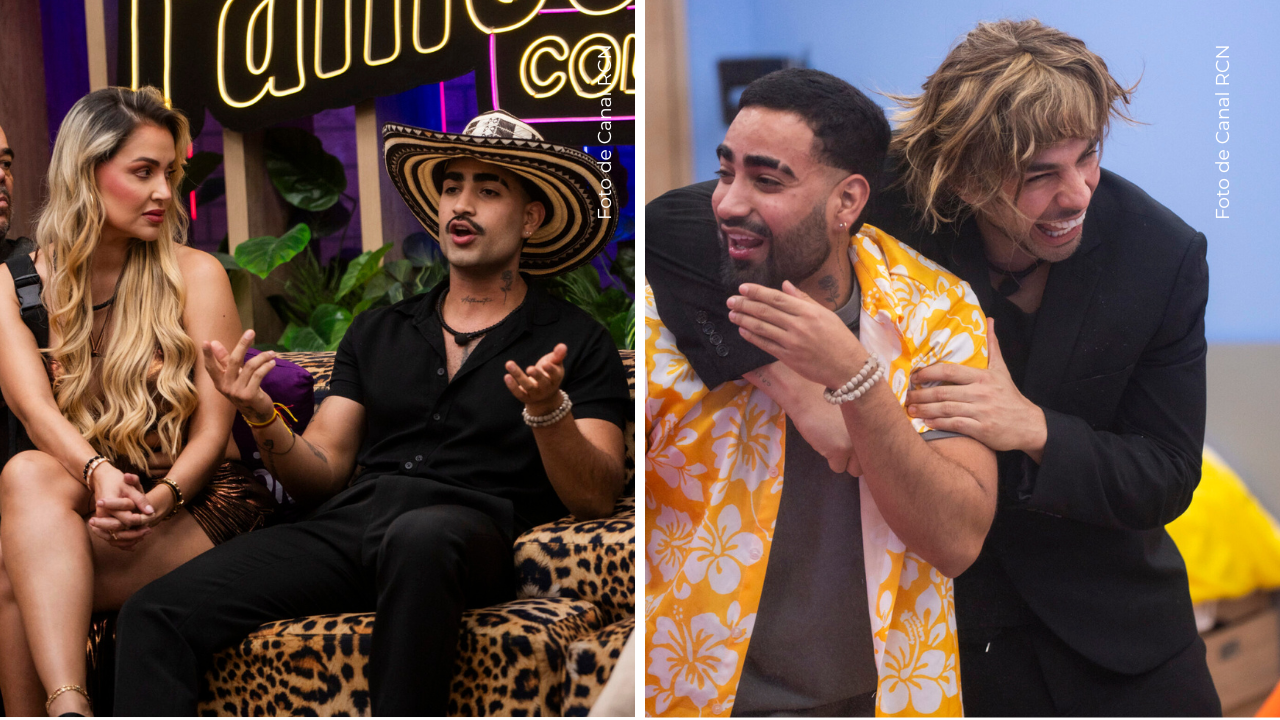 Eidevin López, Juan Palau y Yuli Ruiz en La casa de los famosos Colombia.