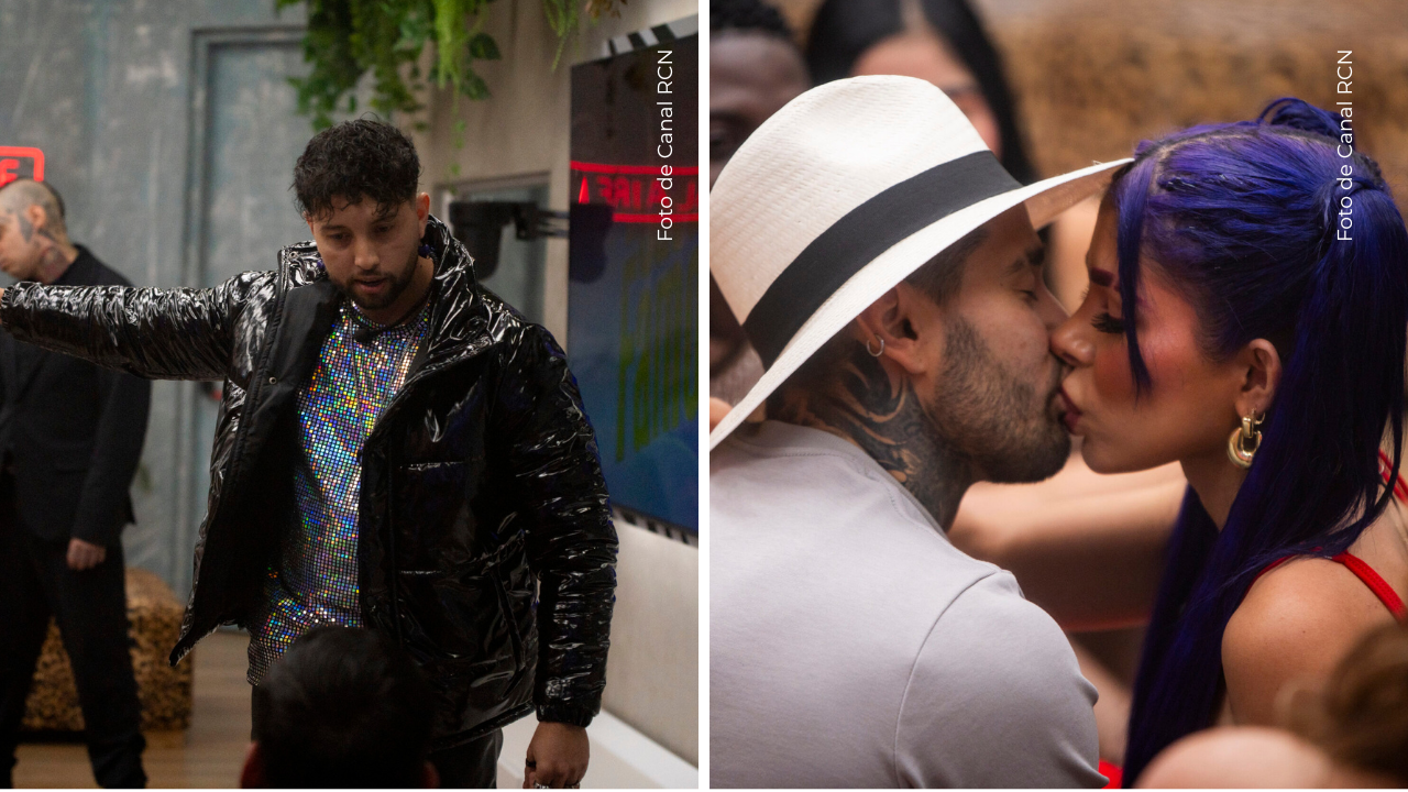 Jhorman Toloza durante un congelado en La casa de los famosos Colombia - Tebi Bernal y Alexa Torrex en La casa de los famosos Colombia.