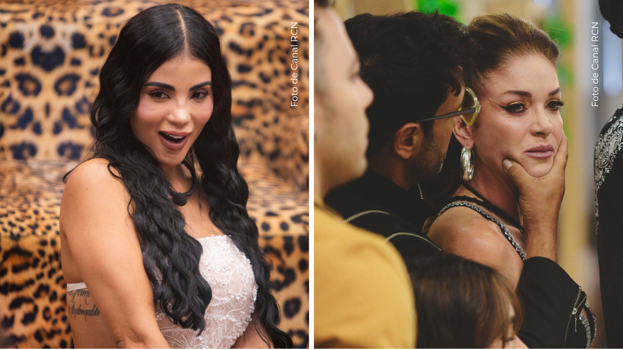 Karina García, Nataly Umaña y Alejandro Estrada en La casa de los famosos Colombia.