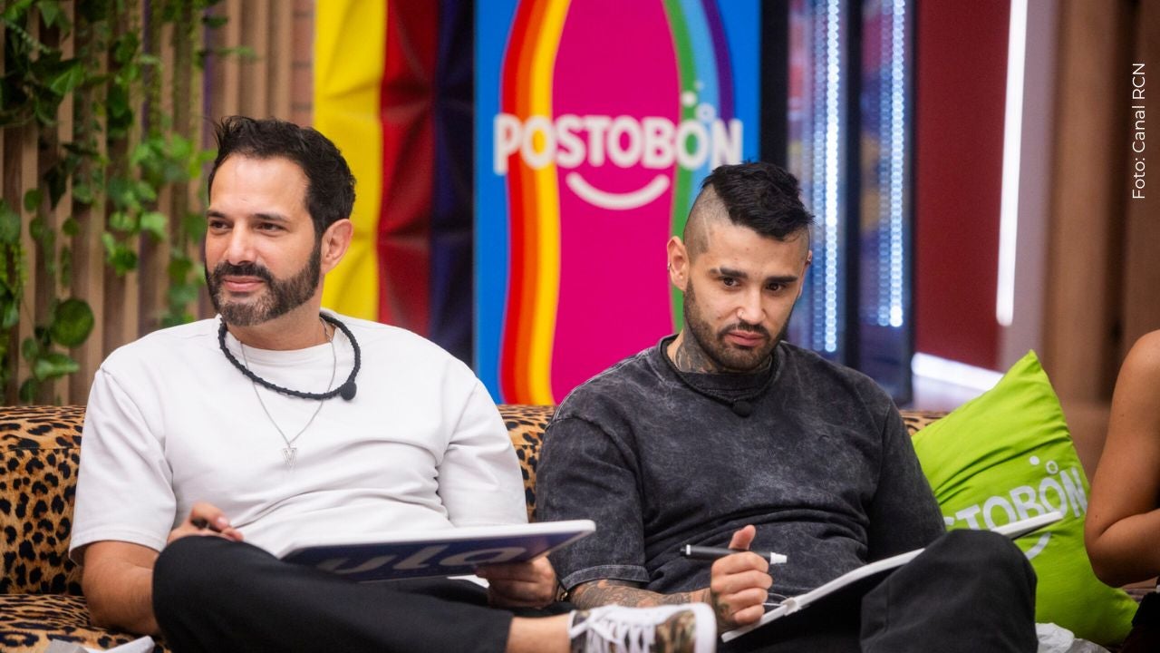 Alejo Estrada y Tebi Bernal en La casa de los famosos Colombia