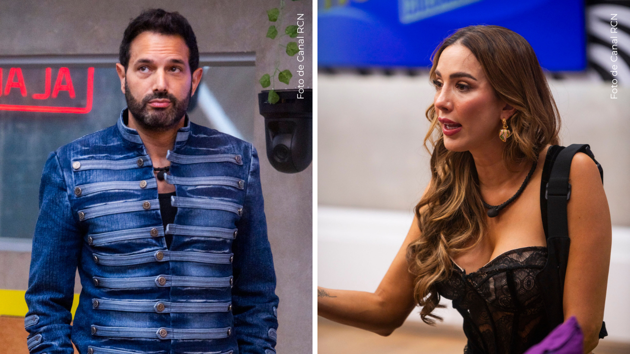 Violeta Bergonzi y Alejandro Estrada en La casa de los famosos Colombia.