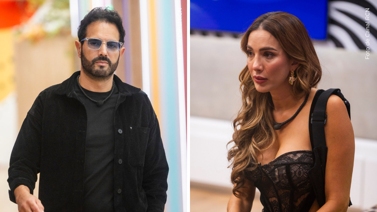 Violeta Bergonzi y Alejandro Estrada en La casa de los famosos Colombia.