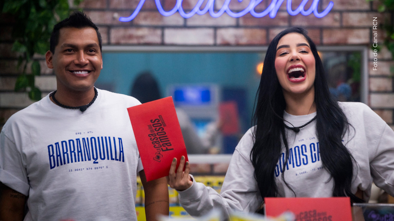 Juanda Caribe y Mariana Zapata en La casa de los famosos Colombia.