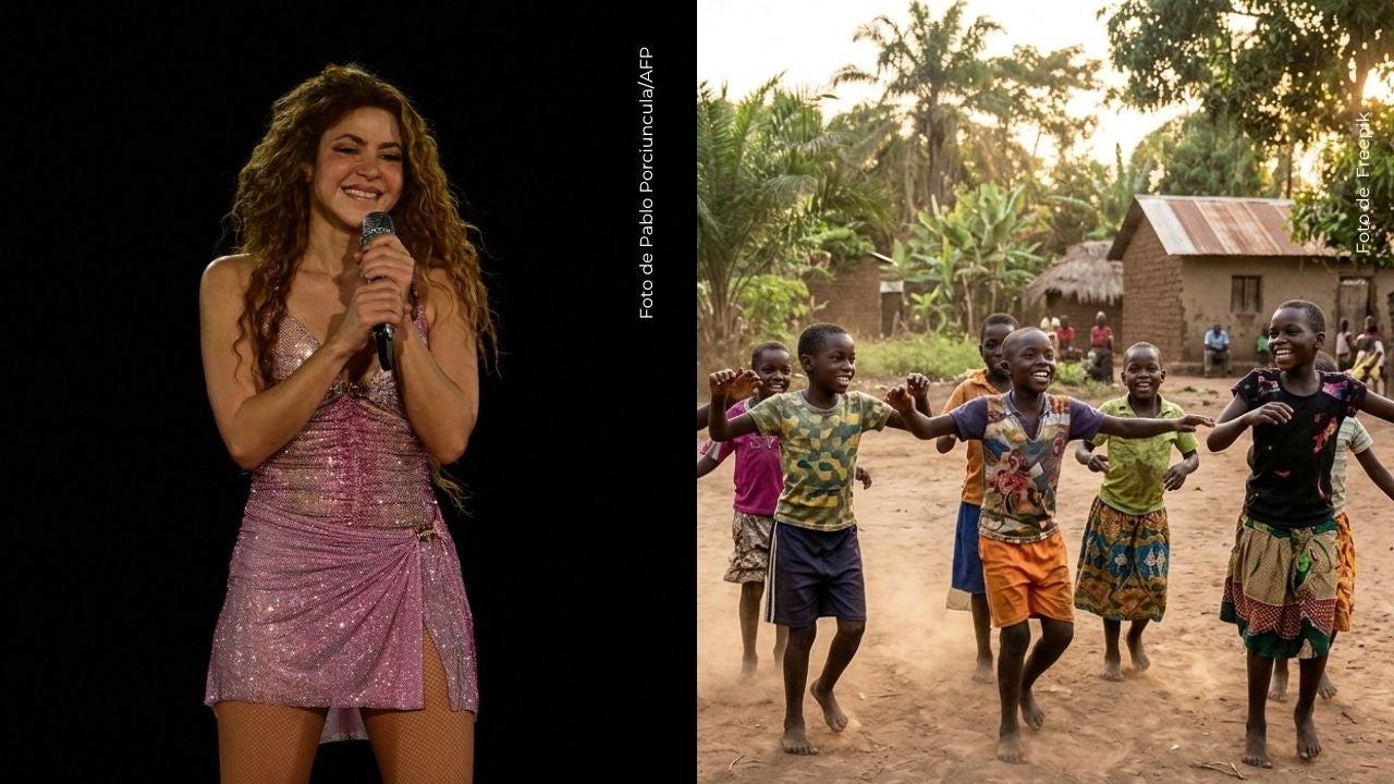 Shakira invitó niños a su show del mundial.
