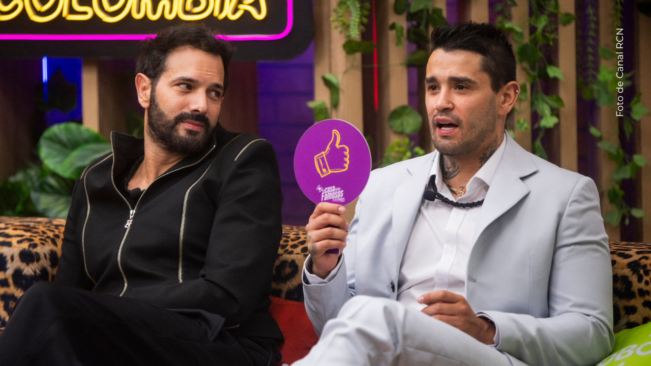Alejandro Estrada y Tebi Bernal en La casa de los famosos Colombia.