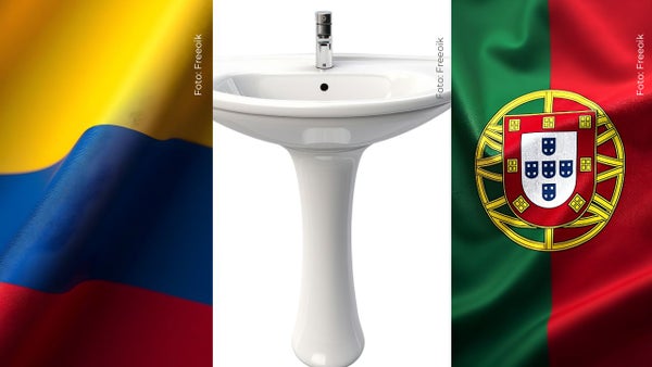 Colombia vs Portugal: el curioso método con un lavamanos y dos pelotas para predecir al ganador