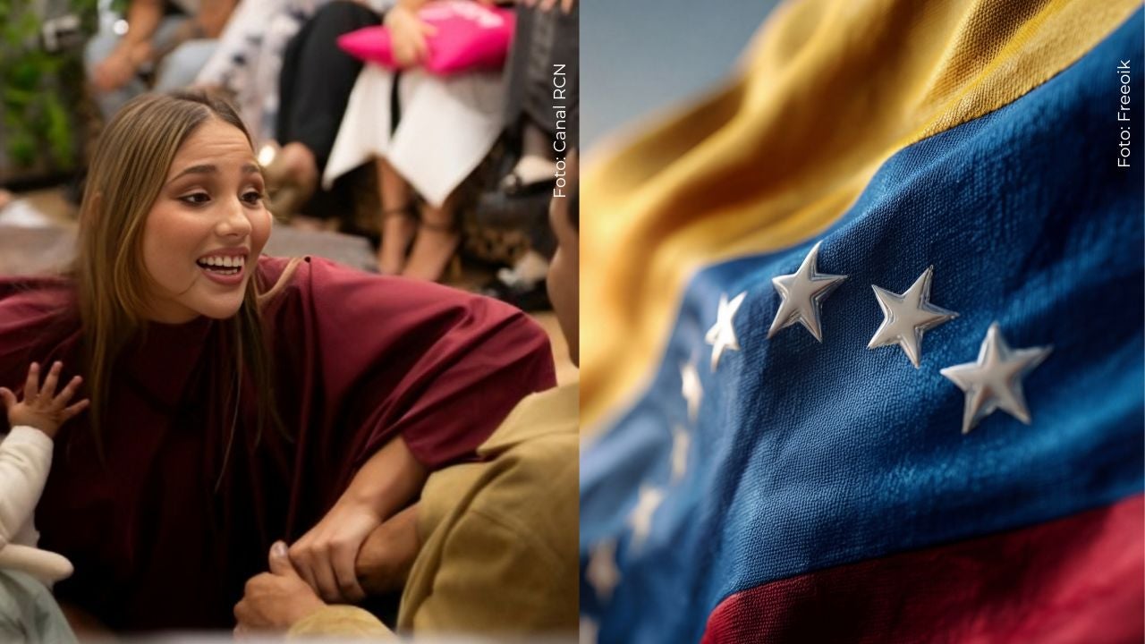 Sheila Gándara y bandera de Venezuela