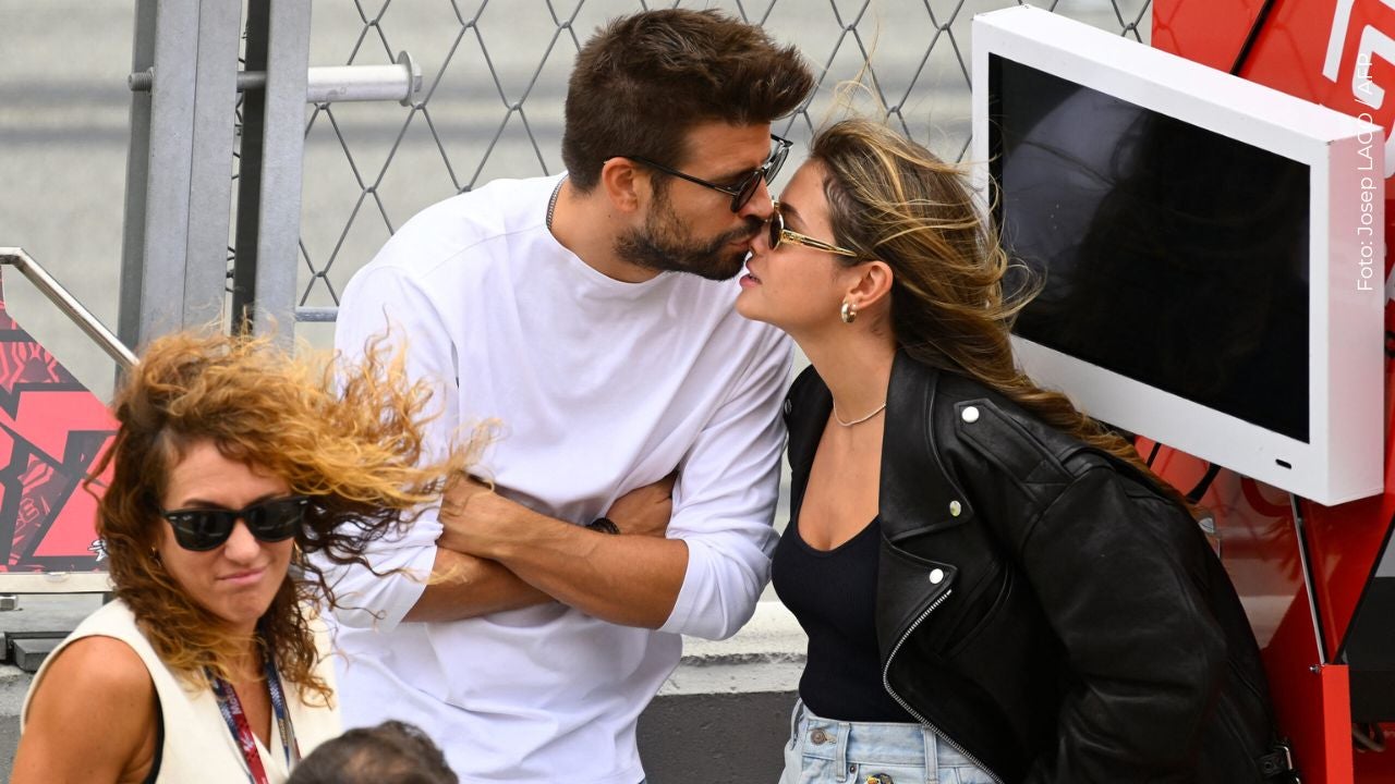 Piqué y Clara Chía capatados besándose