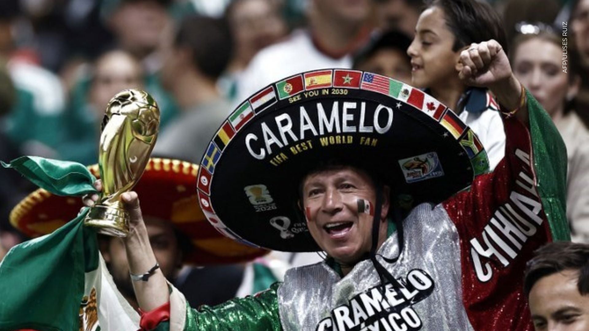 Hincha mexicano celebrando en el Mundial