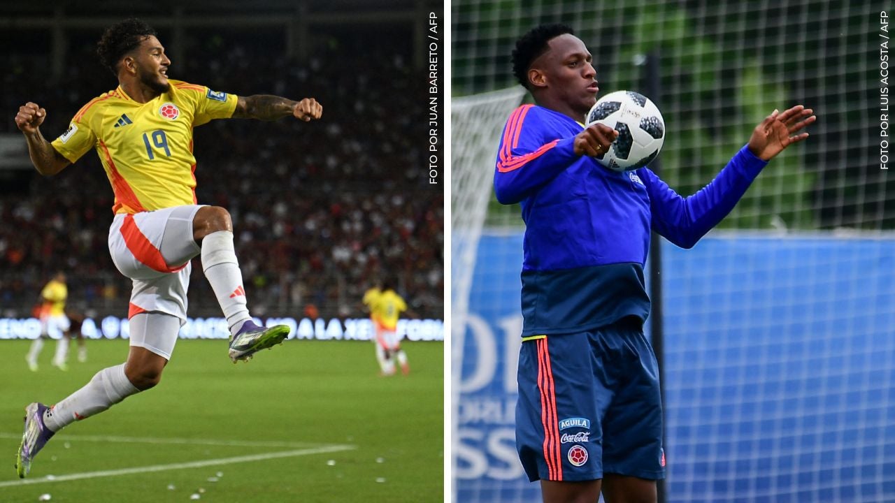 Yerry Mina y Luis Suárez