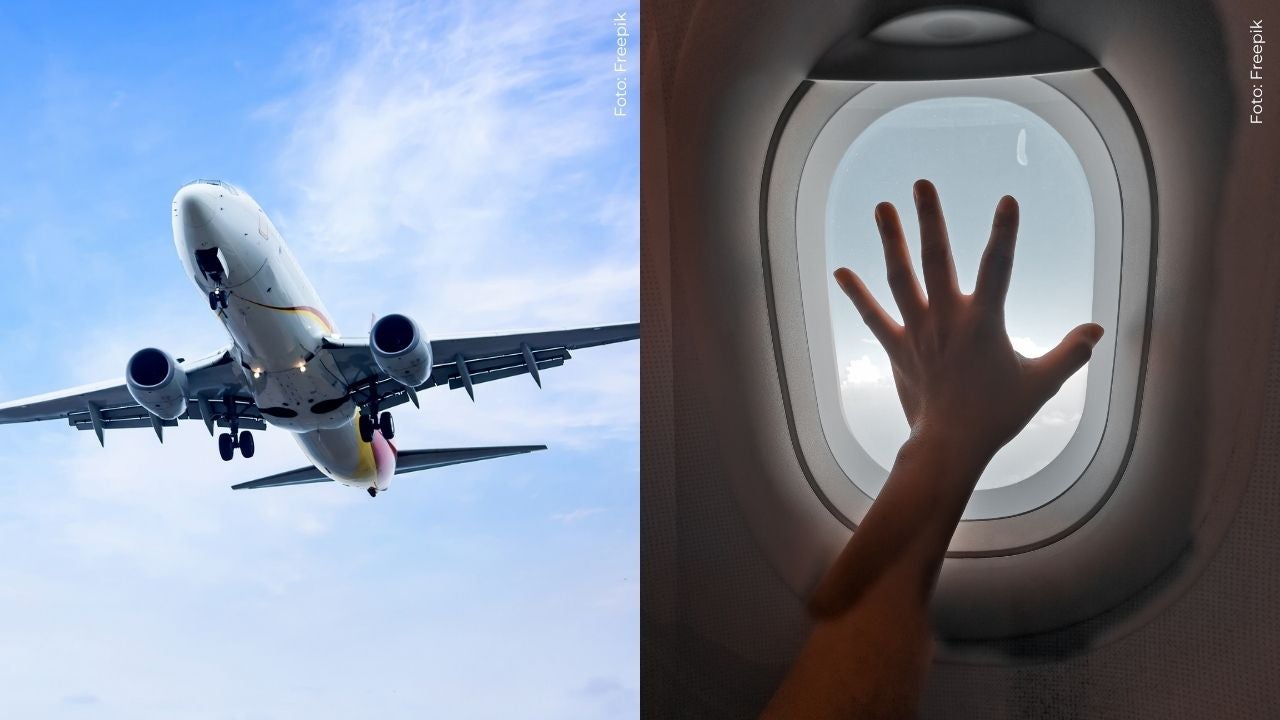 Video muestra el aterrador momento en que un hombre casi sale por la ventanilla de un avión