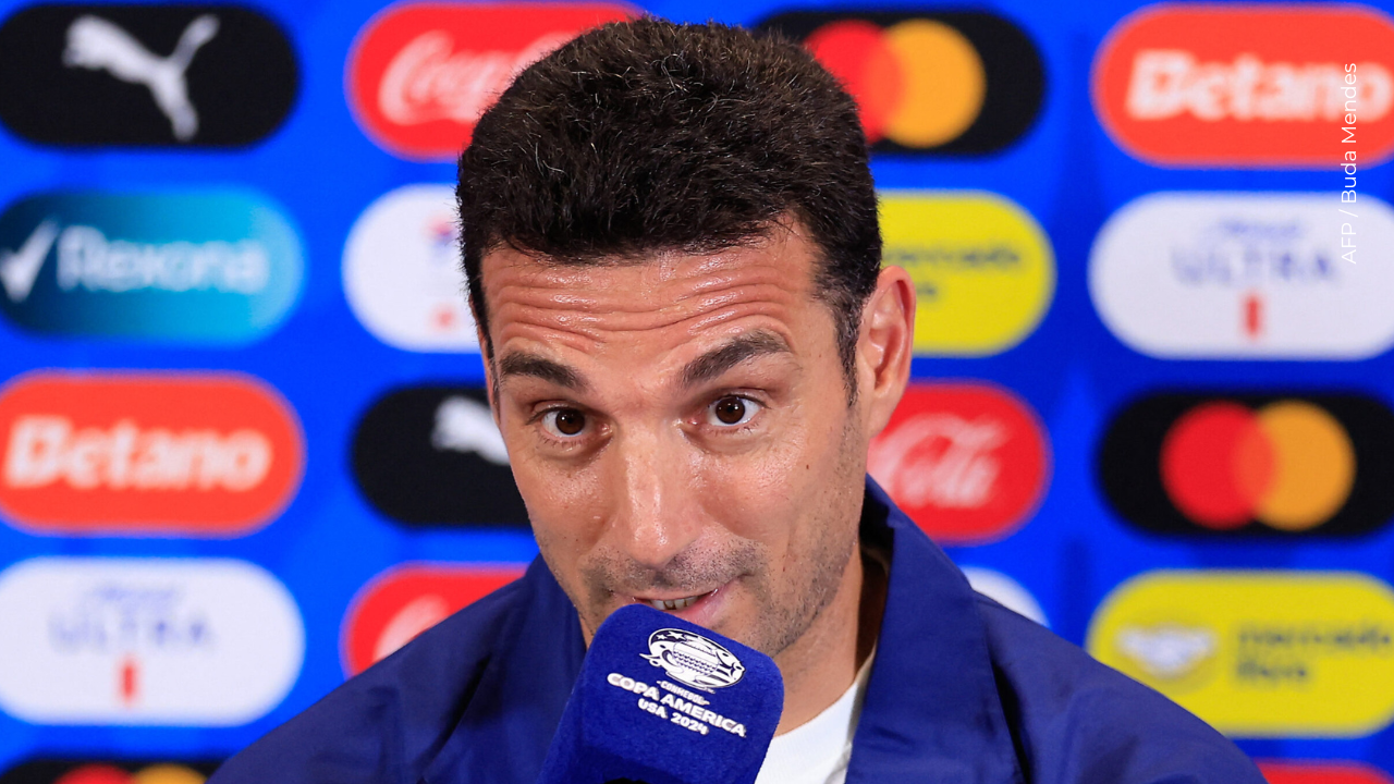 Lionel Scaloni, director técnico de Argentina durante rueda de prensa.