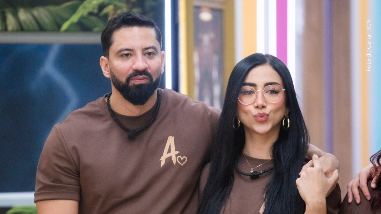 Andrés Gómez y Beba en La casa de los famosos Colombia.