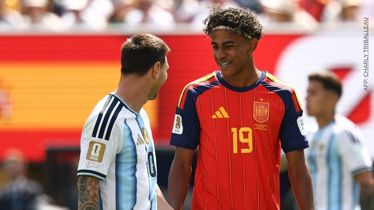 charla lamine yamal con lionel messi en la final