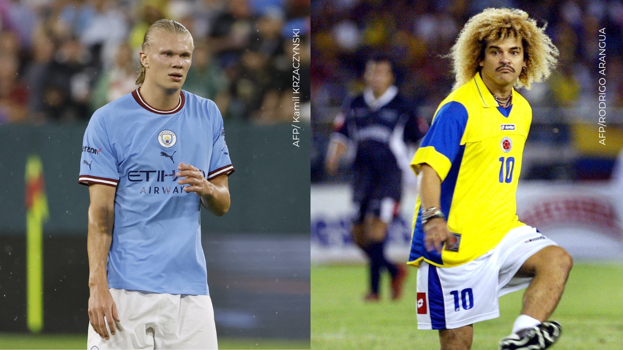 Las redes comparan a Haaland con el Pibe Valderrama