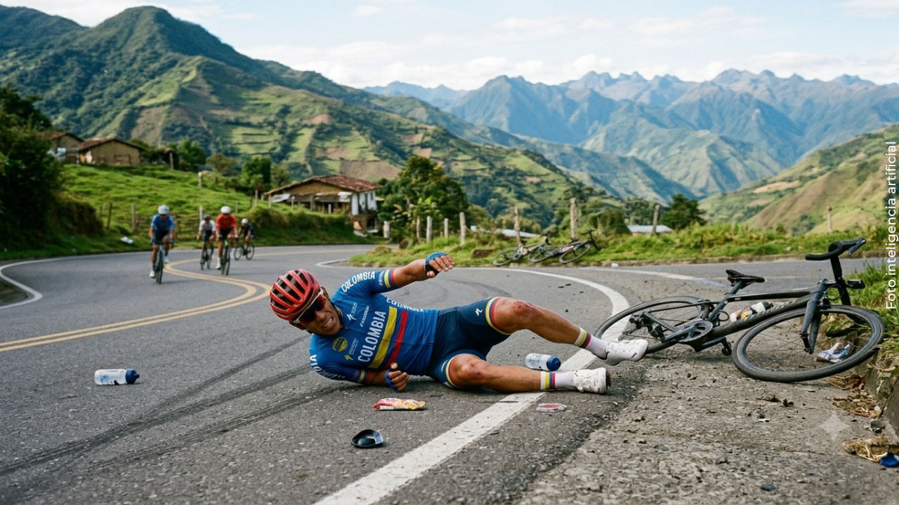 Ciclista colombiano abandonó el Tour de Francia tras sufrir un fuerte accidente en plena etapa