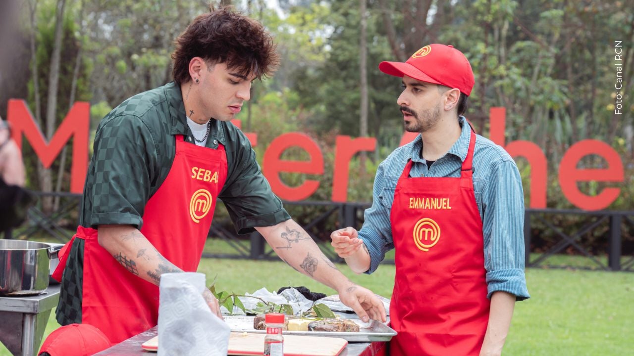 Sebastián Villalobos y Emmanuel Restrepo en MasterChef Celebrity Colombia