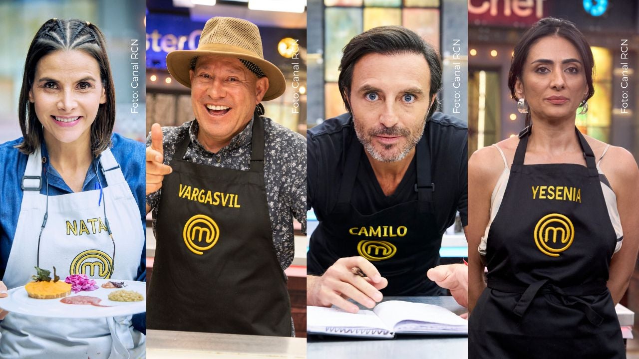 Natalia Ramírez, Vargasvil, Camilo Sáenz y Yesenia Valencia en MasterChef Celebrity Colombia