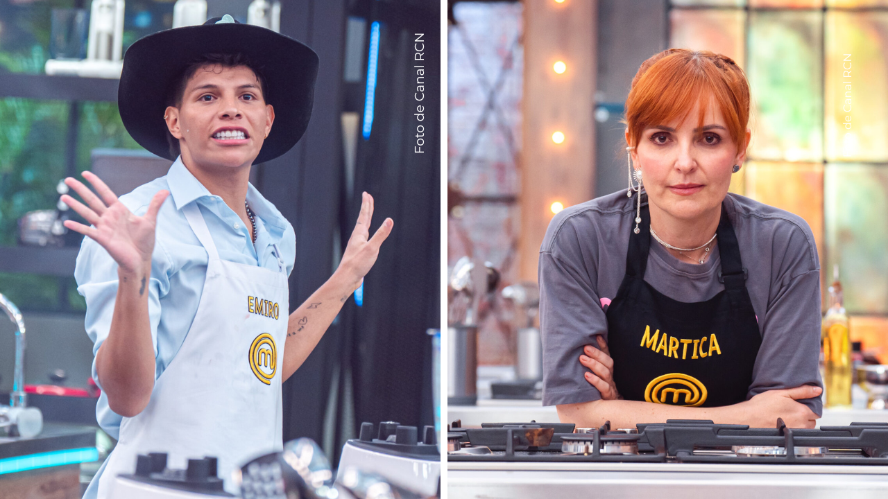 Martha Restrepo y Emiro Navarro en MasterChef Celebrity.