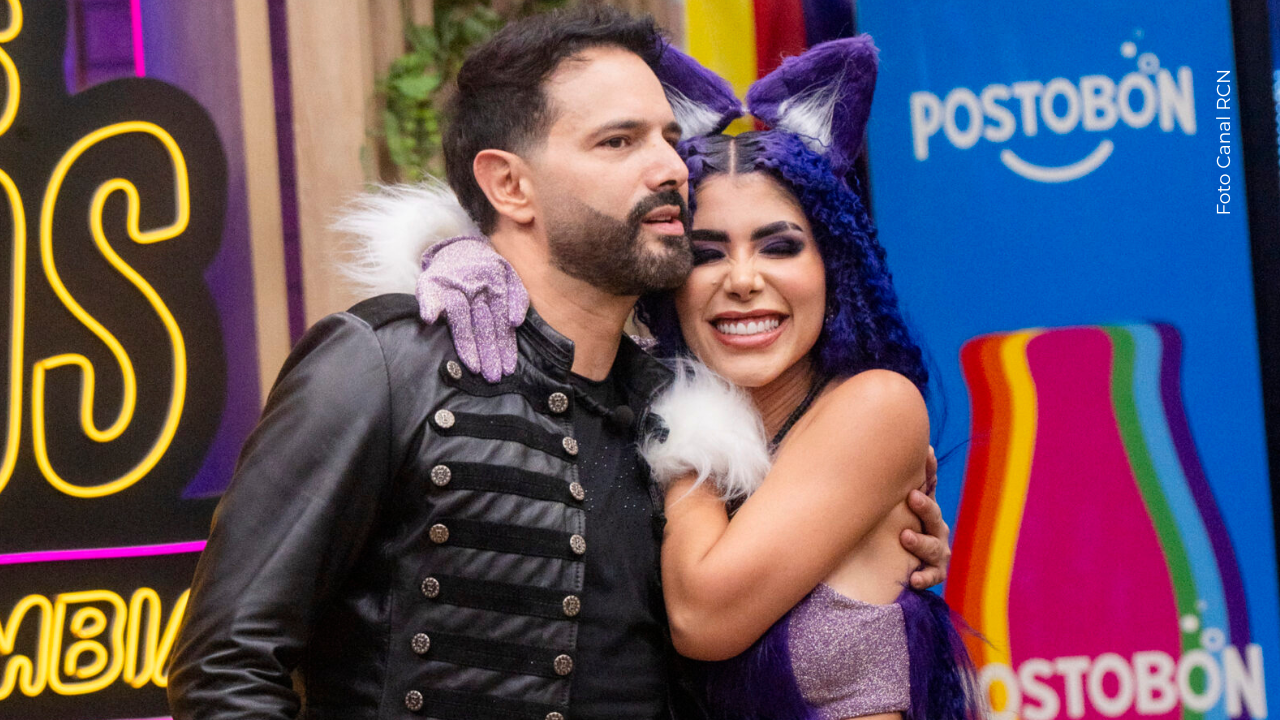 Alejandro Estrada y Alexa Torrex en La casa de los famosos Colombia.