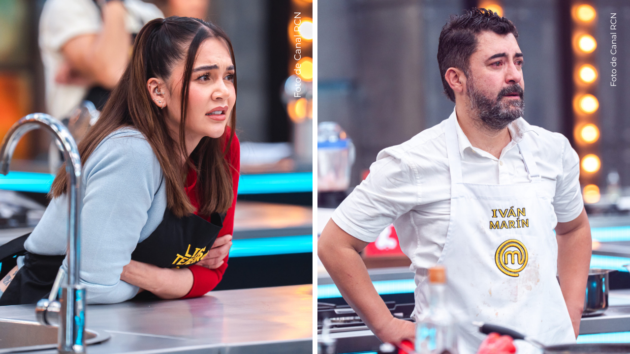 Lina Tejeiro e Iván Marín en MasteChef Celebrity.