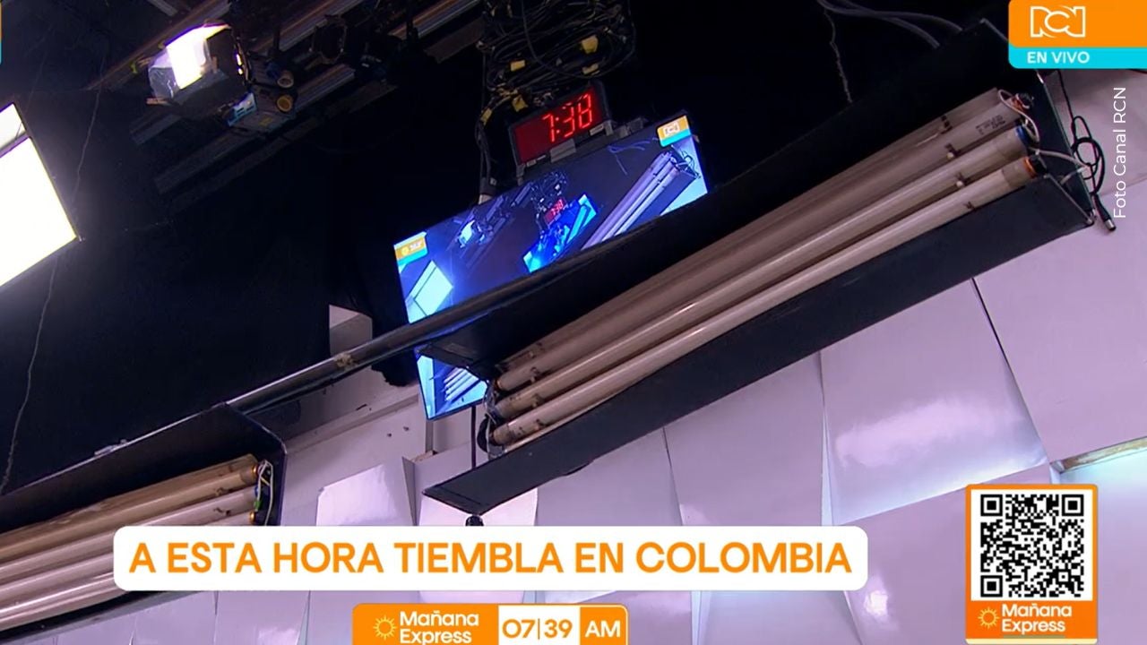 Imágenes del temblor en Noticias RCN y Mañana Express.