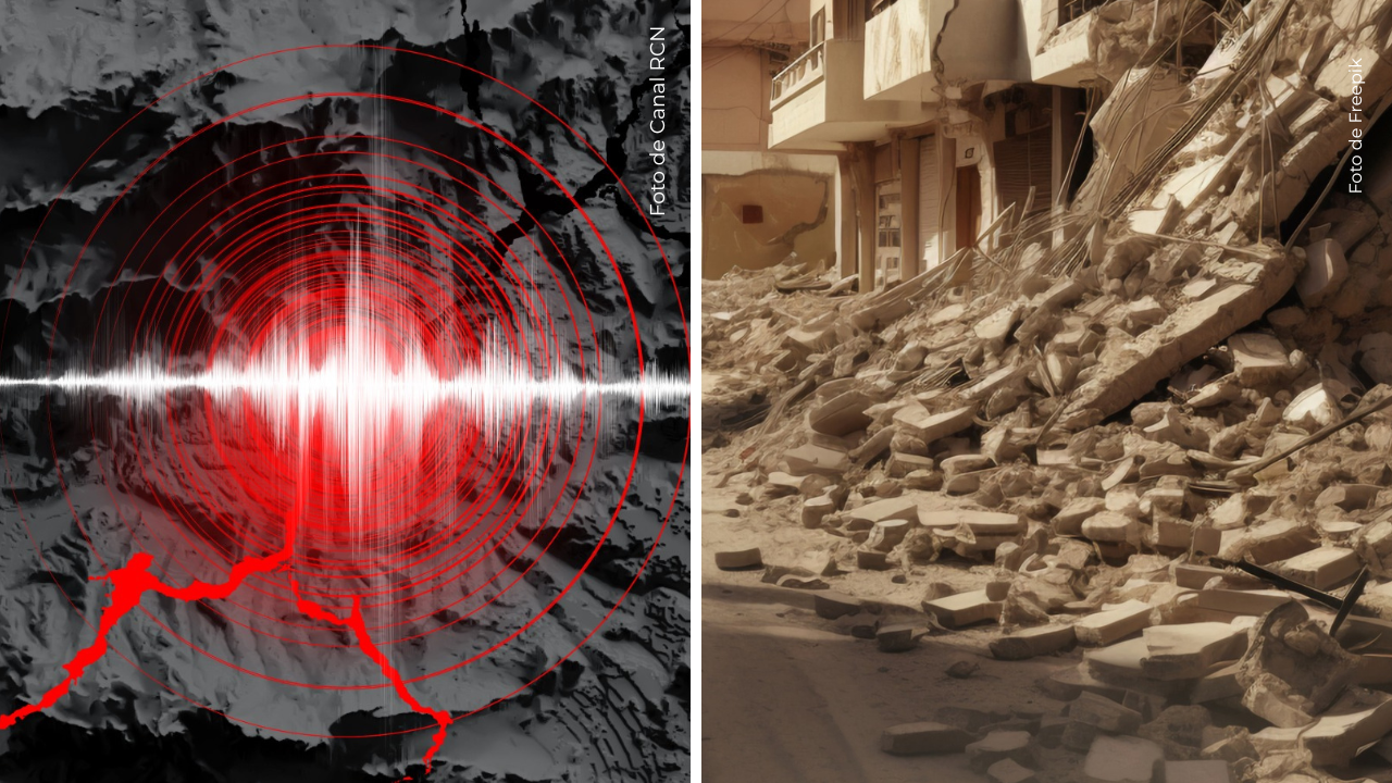 Imagen de un sismo - Edificaciones derrumbadas.