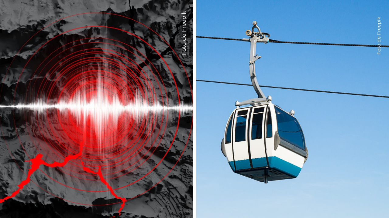 Imagen de sismo - Cabina de metrocable.