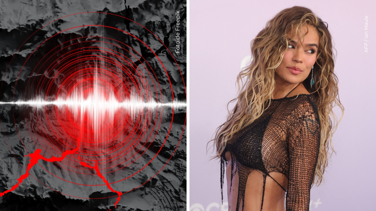 Ilustración sismo - Karol G en los American Music Awards.