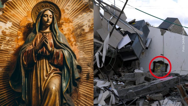 Hallan intacta imagen de la Virgen en Cali tras terremoto del 10 de agosto Hallan intacta imagen de la Virgen en Cali tras terremoto del 10 de agosto