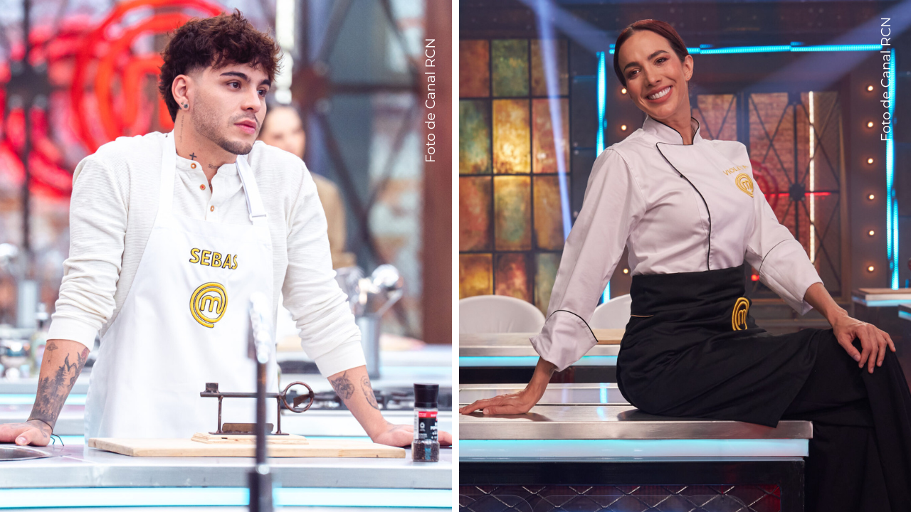 Violeta Bergonzi y Sebastián Villalobos en MasterChef Celebrity.