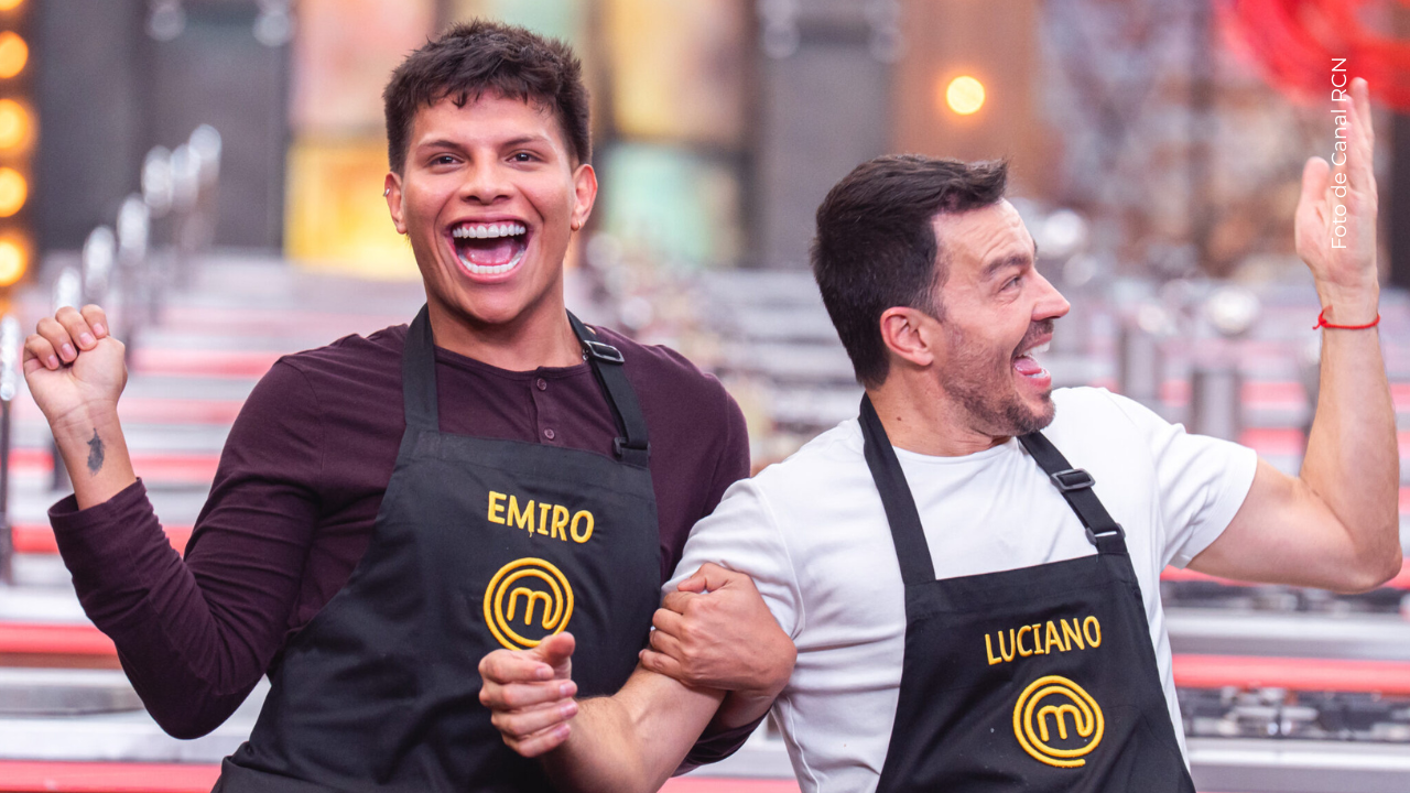 Luciano D'Alessandro y Emiro Navarro en MasterChef Celebrity.