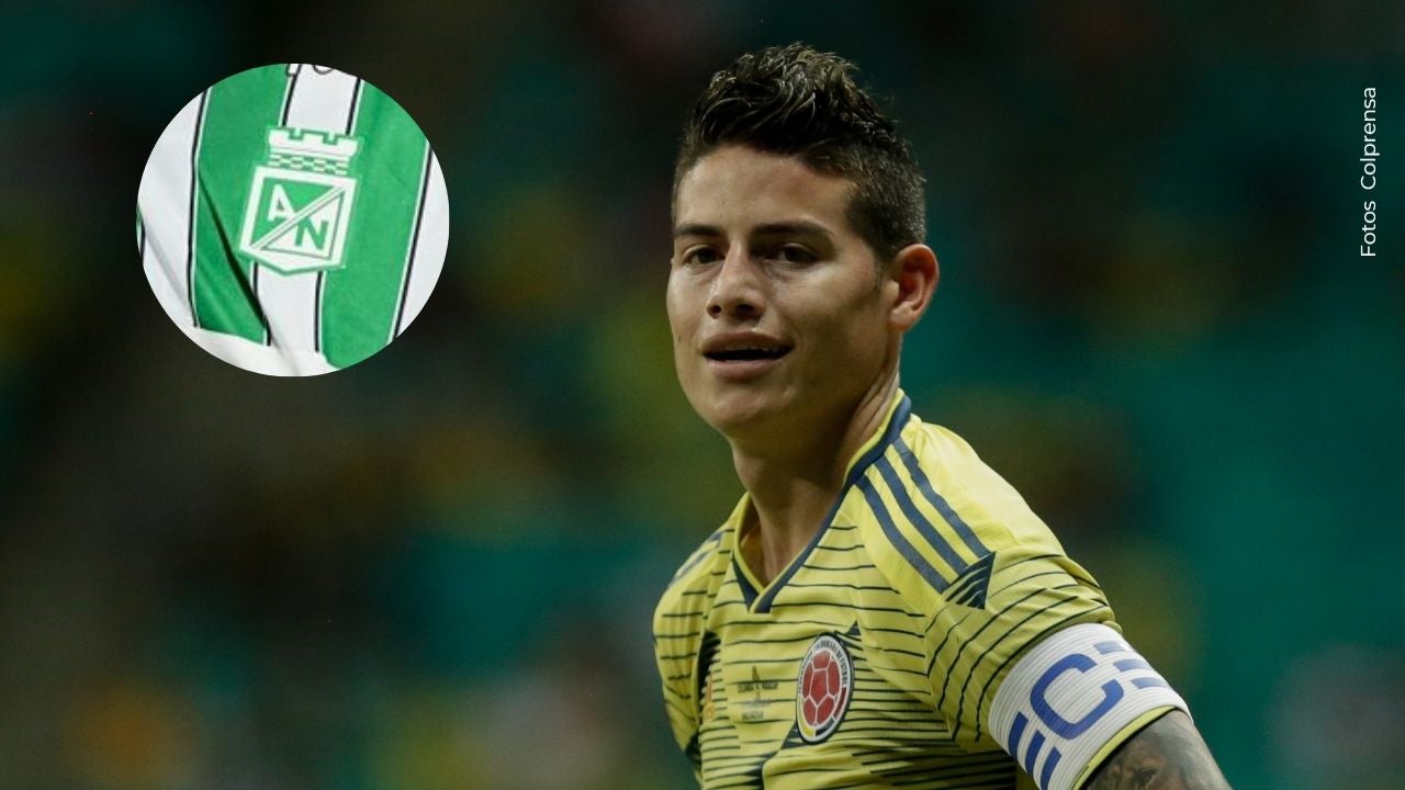 Foto de James Rodríguez con camiseta de Nacional