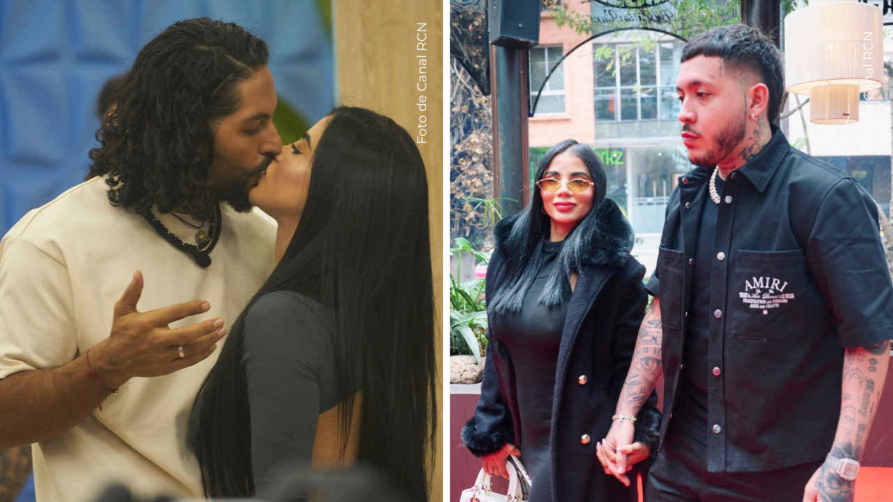 Marlon Solórzano y Karina García en La casa de los famosos Colombia - Karina y Kris R tomados de la mano.