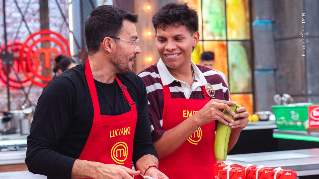 Emiro Navarro en Luciano D' Alessandro en MasterChef Celebrity.
