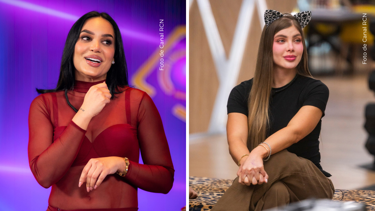 Andrea Valdiri y Sofía Jaramillo en La casa de los famosos Colombia.