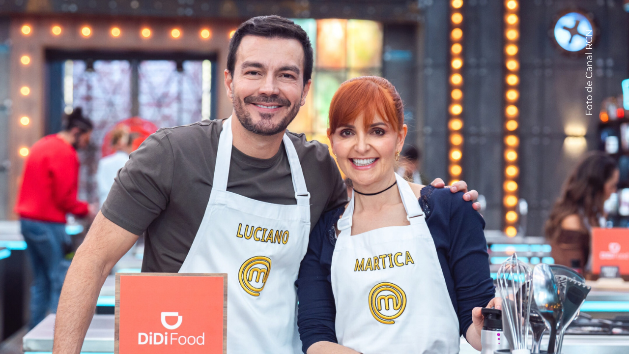 Martha Restrepo y Luciano D'Alessandro en MasterChef Celebrity.