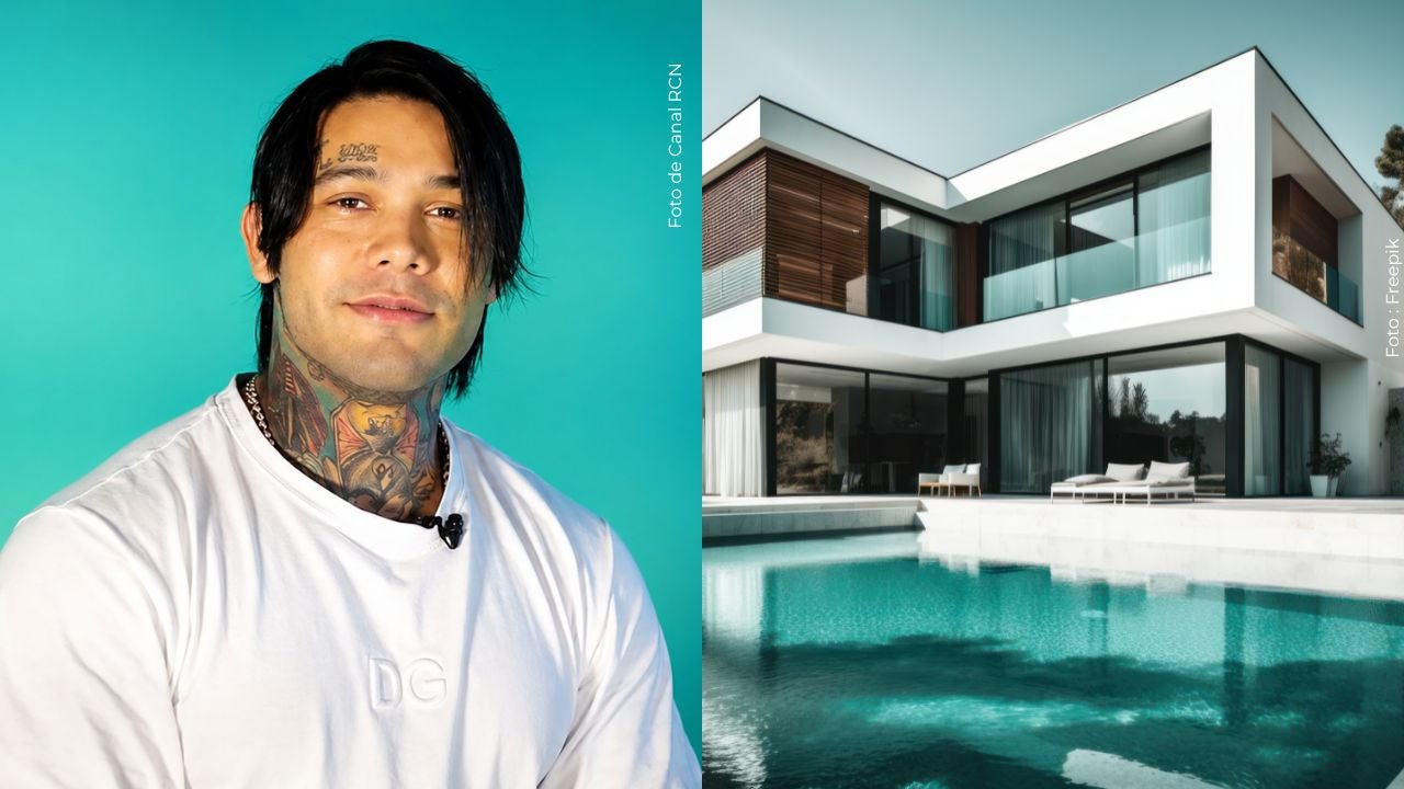 Yeferson Cossio mostró la piscina de su mansión.