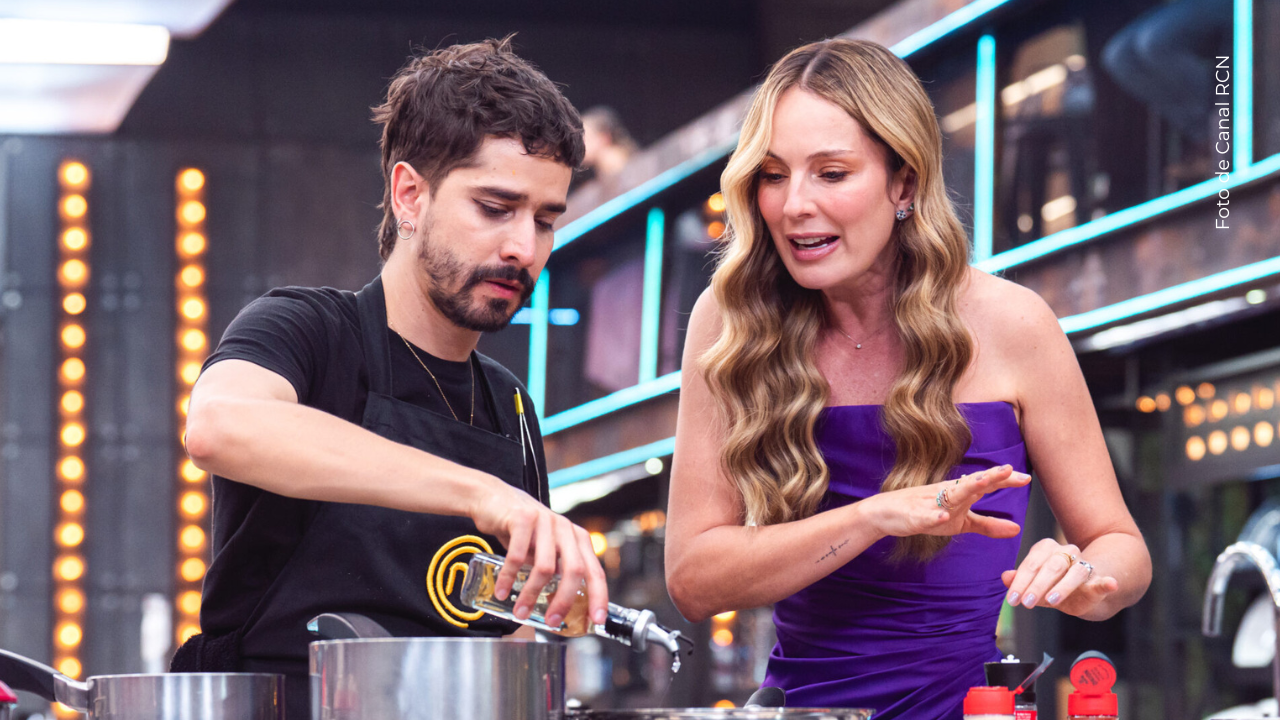 Claudia Bahamón y Emmanuel Restrepo protagonizaron jocoso momento en MasterChef Celebrity.