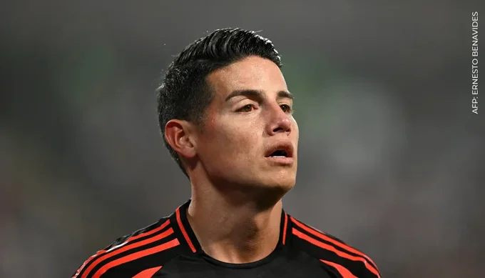 Imagen de James Rodríguez en EA FC 25 decepciona. (AFP: ERNESTO BENAVIDES) Aspecto de James Rodríguez en videojuego EA FC 25 causa polémica: “Horrible”
