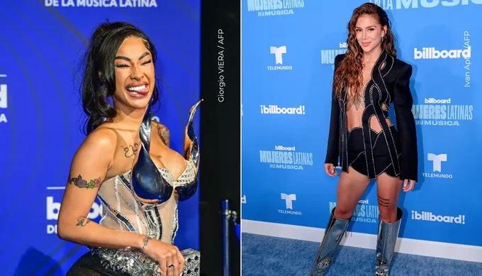 Greeicy, en Miami, se encontró con Yailin y terminaron de fiesta. (Foto de AFP) Greeicy Rendón, Yailin y Lele Pons juntas en Miami